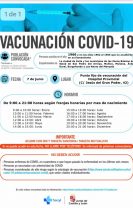 Vacunaciones para los días 7, 8, 9 ,10 y 11 de junio