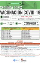 Llamamiento de segundas dosis para los días 19 y 22 de julio
