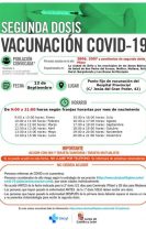 Llamamiento de segundas dosis para el día 13 de septiembre