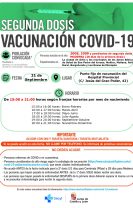 Llamamiento de segundas dosis para el día 21 de septiembre
