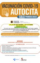 Vacunaciones con AUTOCITA 27 y 30 de septiembre y 1 de octubre