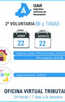 Puesta al cobro del segundo periodo voluntario de IBI y Tasas