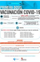 Llamamientos de primeras dosis para los nacidos entre 1998 y 2001