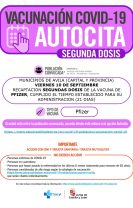 Llamamiento vacunación segunda dosis COVID-19 AUTOCITA