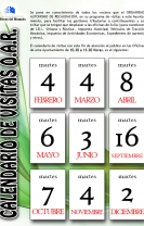 Calendario visitas OAR 2014